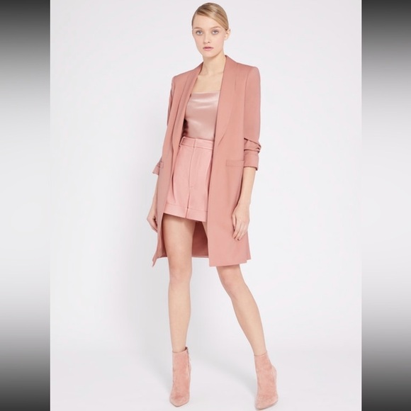 alice + olivia conry leather shorts size 6 NWT rose tan - Picture 4 of 4